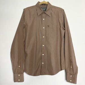 ABERCROMBIE & FITCH Men’s Muscle Fit Striped Long Sleeve Button Down Shirt